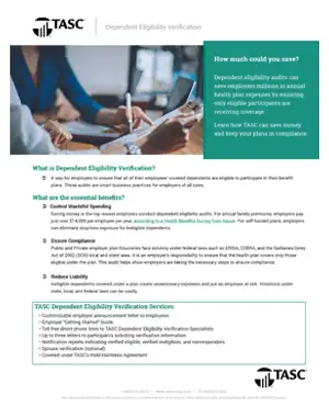 Dependent Eligibility Verification Flyer